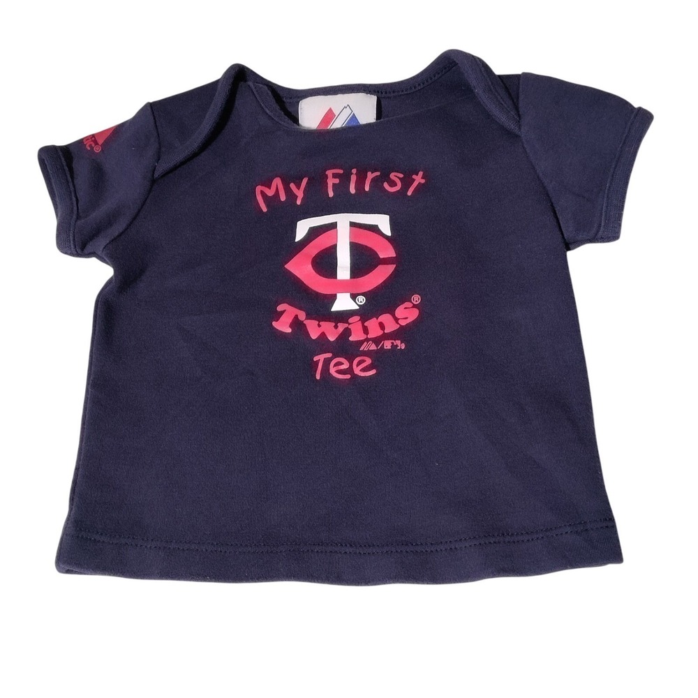 MAJESTIC MINNESOTA TWINS My First Tee T-SHIRT (3/ 6MO, NAVY BLUE)